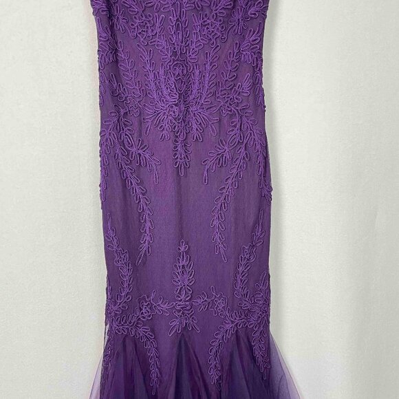 Cachet Embellished Formal Gown in Purple Womens Size 10 - Picture 3 of 10